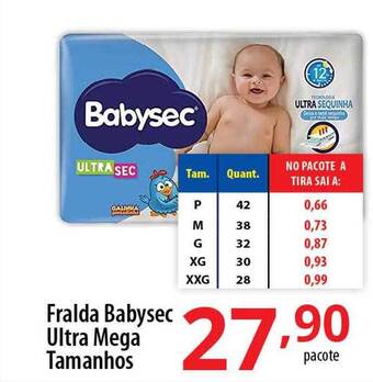Fralda babysec ultra mega tamanhos