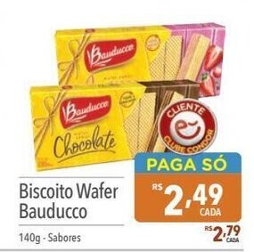 Supermercados Condor Biscoito wafer Bauducco 140g sabores oferta