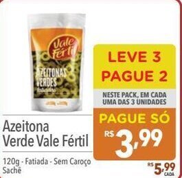 Supermercados Condor Azeitona Verde Vale Fertil 120g oferta