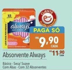 Supermercados Condor Absorvente Always oferta