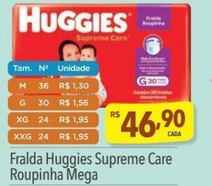 Supermercados Condor Fralda Huggies Supreme Care Roupinha Mega oferta