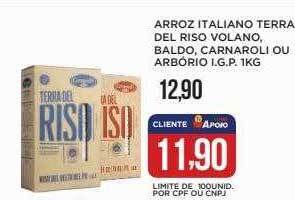 Apoio Mineiro Arroz italiano terra del riso volano baldo carnaroli ou arbório i.g.p. oferta