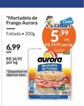 Zaffari Mortadela de frango aurora oferta