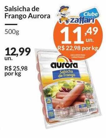 Zaffari Salsicha de frango aurora oferta