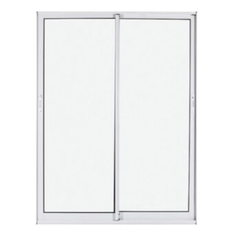 Porta de correr 2 folhas alumínio branco com vidro transparente 2,14x2,00m linha vivace artens