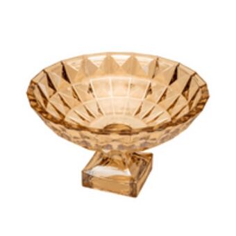 Novo Mundo Fruteira wolff, cristal, com pé diamant, âmbar - 26055 oferta