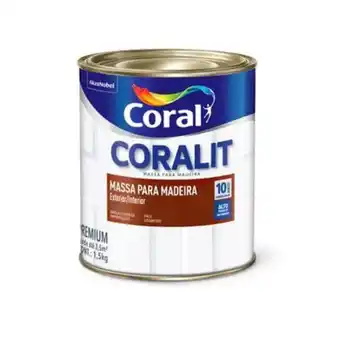 Tumelero Massa para madeira coral coralit 1,5kg oferta