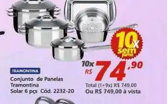 Lojas Becker Conjunto De Panelas Tramontina Solar 6 Pcs oferta