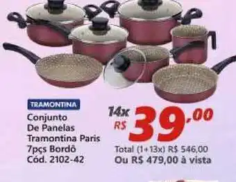 Lojas Becker Conjunto De Panelas Tramontina Paris 7pcs oferta