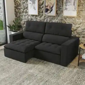 Lojas Certel Sofá retrátil reclinável village kappesberg preto oferta