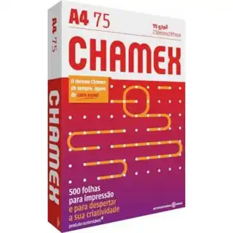Papel sulfite a4 75g pacote 500 folhas - chamex/office