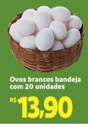 Extra Supermercado Ovos Brancos bandeja com 20 unidades oferta