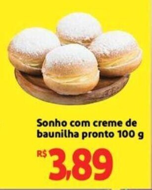 Extra Supermercado Sonho com creme de baunilha pronto 100g oferta