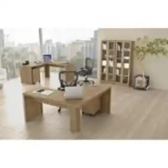 Mesa para escritório 157x74,5cm angular amêndoa - tecnomobili 