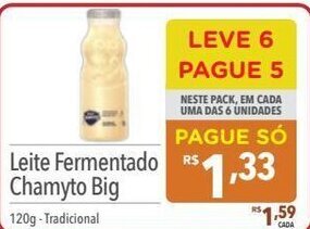 Supermercados Condor Leite Fermentado Chamyto Big 120g oferta