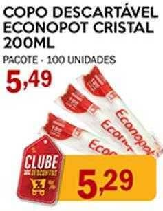 Copo descartável econopot cristal