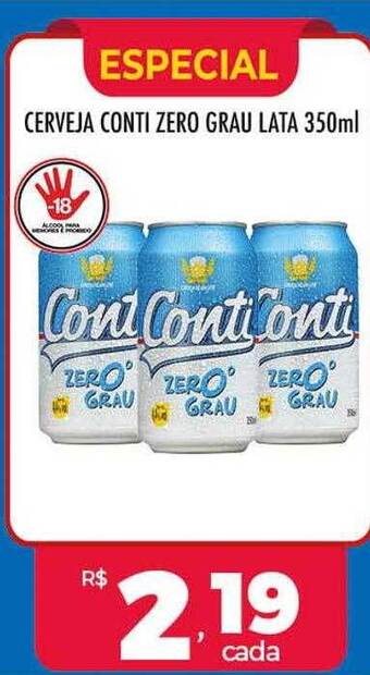 Supermercados Avenida Cerveja conti zero grau lata oferta