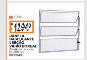 Janela basculante 1 seção vidro boreal