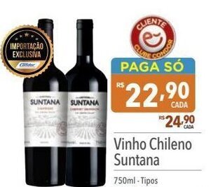 Supermercados Condor Vinho Chileno Suntana 750ml oferta