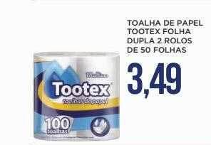 Apoio Mineiro Toalha de papel tootex folha dupla 2 rolos de 50 folhas oferta