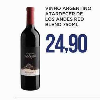 Apoio Mineiro Vinho argentino atardecer de los andes red blend oferta