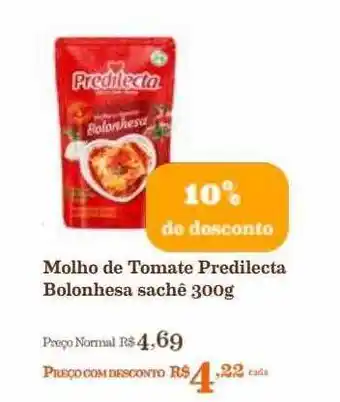 Molho de tomate predilecta bolonhesa 10% de desconto
