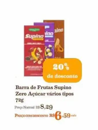 Mercadinhos São Luiz Barra de frutas supino zero açucar varios tipos 20% de desconto oferta