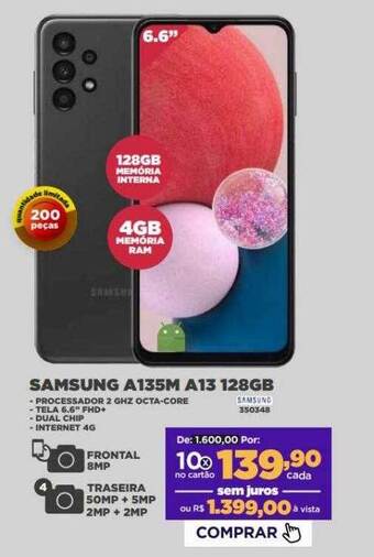 Móveis Simonetti Samsung a135m a13 128gb oferta