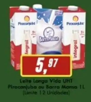 Leite Longa Vida Uht Piracanjuba ou Barra Mansa 1L
