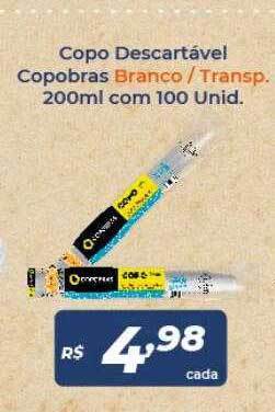 Atakarejo Copo descartavel copobras branco transp oferta