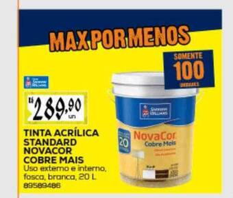 Obramax Tinta acrílica standard novacor cobre mais oferta