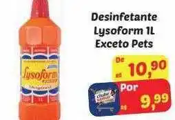 Desinfetante lysoform 1l exceto pets