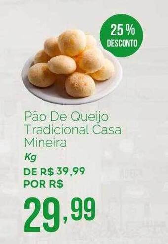 Oba Hortifruti Pão de queijo tradicional casa mineira kg 25% desconto oferta