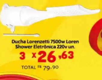Rede Top Ducha lorenzetti 7500w loren shower eletrônica 220v oferta