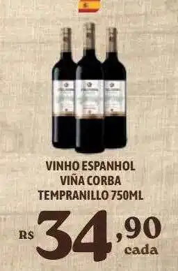 Bahamas Supermercados Vinho espanhol viña corba tempranillo oferta