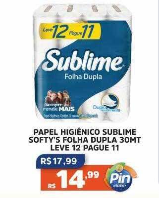 Pinheiro Supermercado Papel higiênico sublime softy's folha dupla oferta