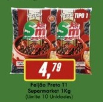Feijao preto T1 Supermarket 1kg