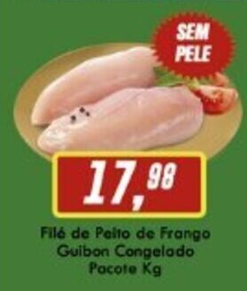 File de Peito de Frango Guibon congelado pacote 1kg