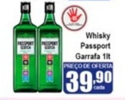 Higa's Supermercado Whisky Passport Garrafa 1L oferta