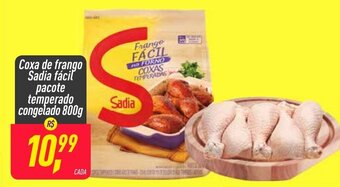 Frangolândia Coxa de Frango Sadia facil pacote temperado congelado 800g oferta