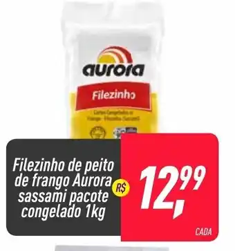Frangolândia Filezinho de Peito de Frango Aurora Sassami pacote congelado 1kg oferta