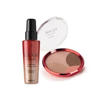 Eudora Combo glam solare: bronzer 4 em 1 + iluminador líquido 50ml oferta