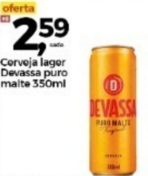 Frangolândia Cerveja lager Devassa puro malte 350ml oferta