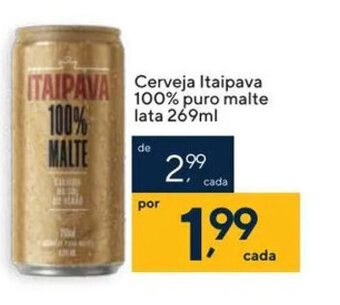 Cerveja Itaipava 100% puro malte lata 269ml