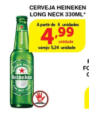 Roldão Cerveja Heineken Long Neck 330ml oferta