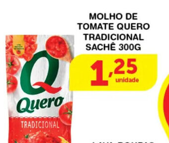Roldão Molho de Tomate Quero Tradicional sache 300g oferta