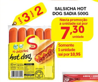 Roldão Salsicha Hot Dog Sadia 500g oferta