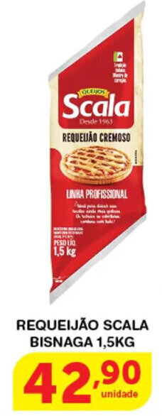 Roldão Requeijao Scala Bisnaga 1.5kg oferta