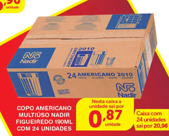 Roldão Copo Americano Multiuso Nadir Figueiredo 190ml com 24 unidades oferta
