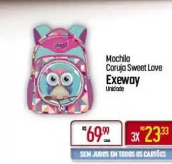 Mochila Coruja Sweet Love Exeway